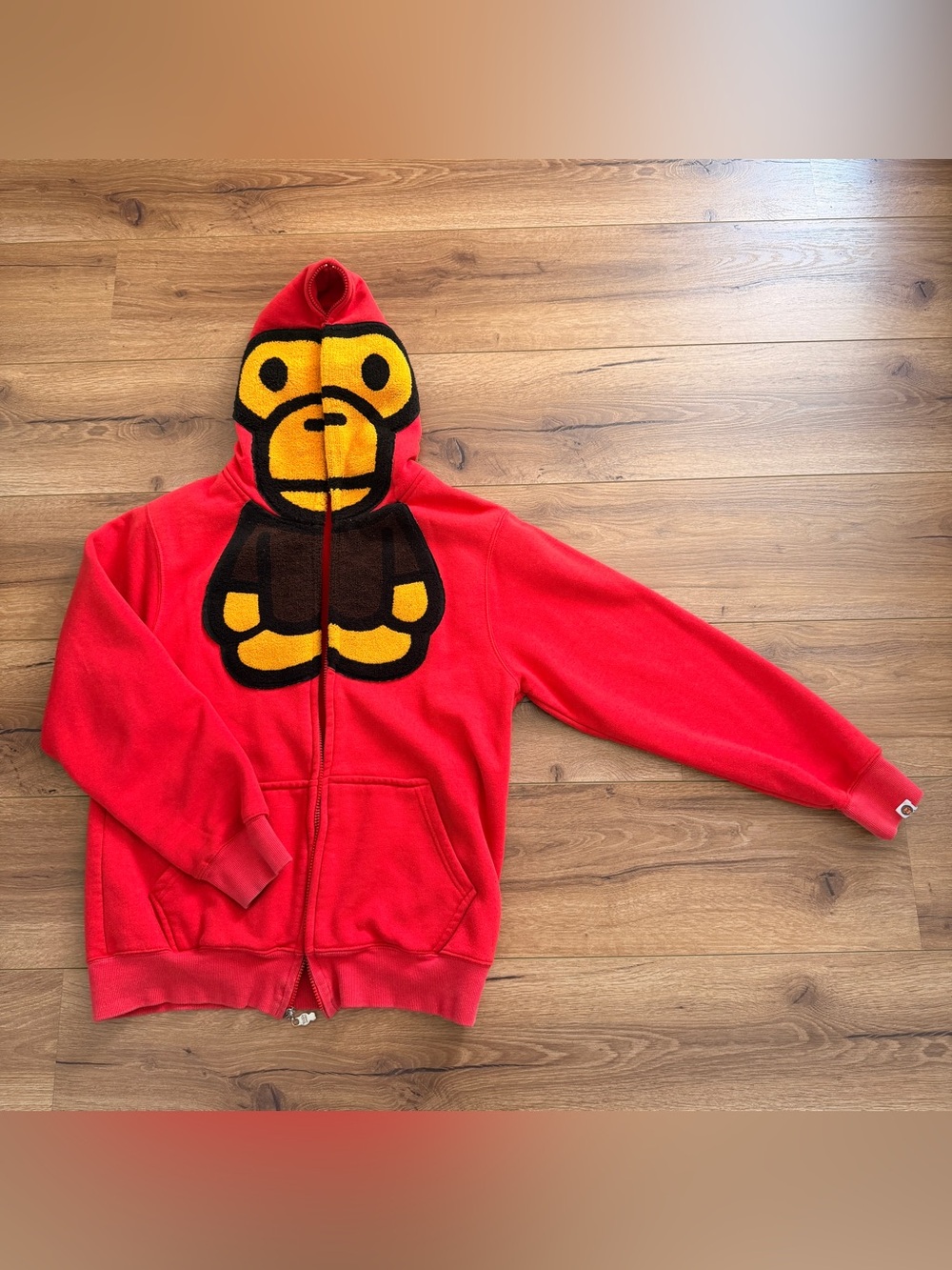Bape Baby Milo Red Zip Up Hoodie